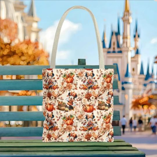 Discover Pumpkin Patch Minnie Tote Bag, Disney Tote Bag Gift