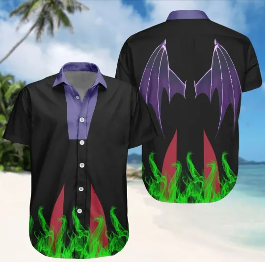 Discover Maleficent Hawaiian Cosplay Shirt, Disney Villain Button Shirt, Halloween Shirt