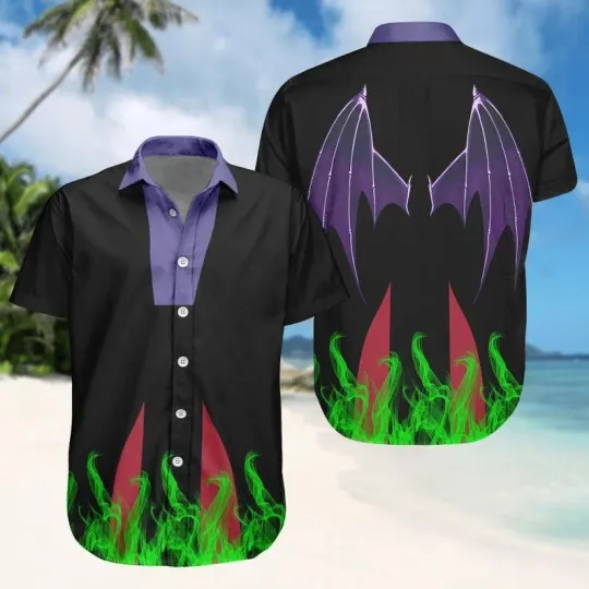 Discover Disney Maleficent Cosplay Sleeping Beauty Villain Halloween Hawaiian Shirt