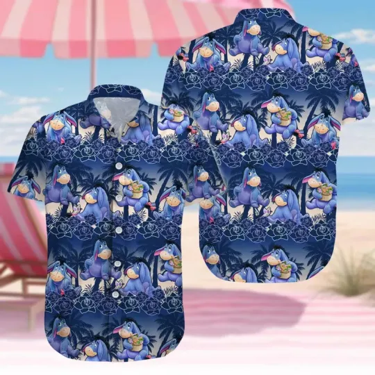 Discover Disney Winnie The Pooh Eeyore Floral Hawaiian Shirt