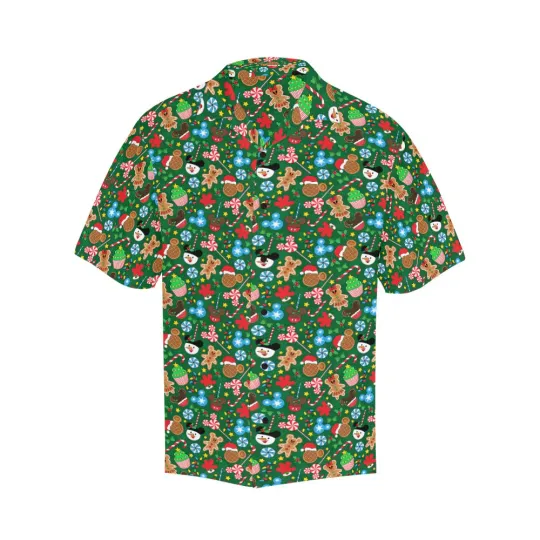 Discover Disney Mickey Christmas Candy Green Hawaiian Shirt