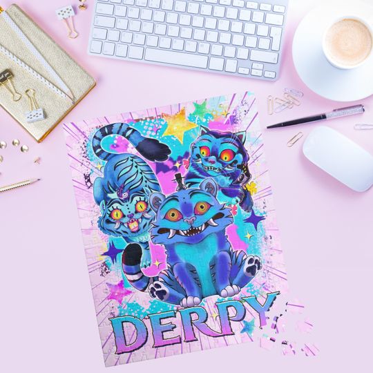 Discover K-Pop Demon Hunters Derpy Tiger Puzzle Kpop Fan Gift Anime Fan Art Jigsaw for Kpop Lovers Unique Korean Idol Merch Gift