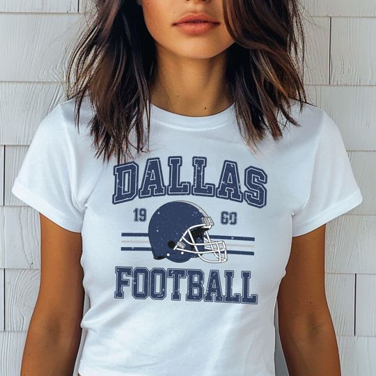 Dallas Football Baby Tee Y2K Baby Tees Dallas Football Shirt Football Outfit Football Wife Shirt Football Girlfriend Shirt