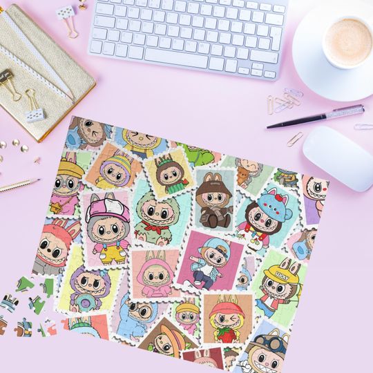Discover Labubu Puzzle for Kids & Adults Cute Labubu Collage Jigsaw Puzzle