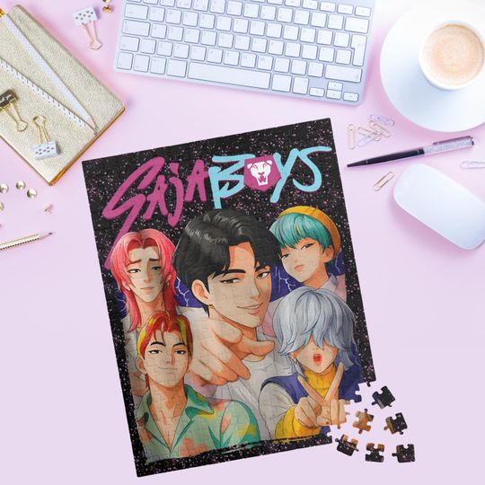 Kpop Demon Hunters Saja Boys Puzzle Anime Fan Art Jigsaw for Kpop Lovers, Unique Korean Idol Merch Gift, Collectible Puzzle