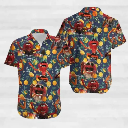 Discover Disney The Muppet Animal Cartoon Character Tropical Summer Hawaiian Shirt
