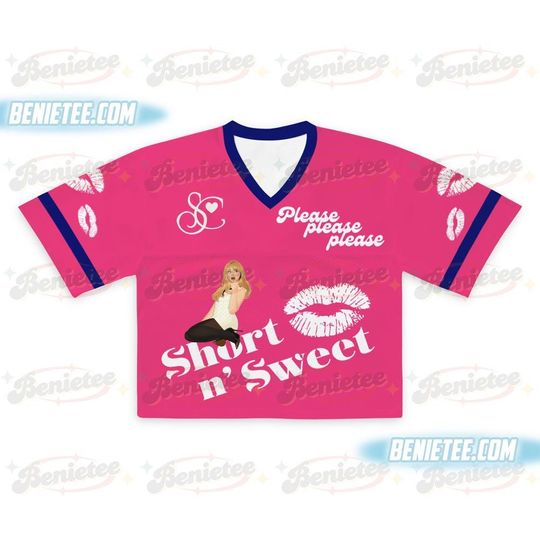 Discover Sabrina Carpenter Pop Crop top Football Jersey Full Mesh, Sabrina Carpenter 2025 Tour Jersey