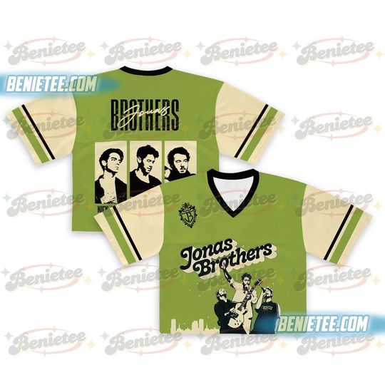 Jonas Bros 20th Anniversary Tour 2025 Croptop Football Jersey, Retro Jonas Brothers Tour Jersey, Pop Band Concert Shirt, Jonas Brother