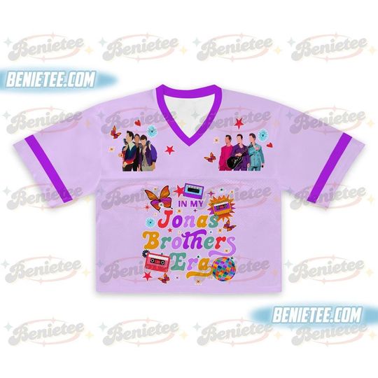 Vintage Jonas Brothers Football Jersey Croptop, Retro 90s Tee, Unisex Concert Fan Shirt, Y2K Band Gift