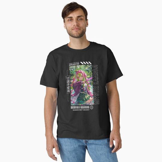 Mitsuri Kanroji - demon Classic T-Shirt, Fan Art Anime Design Classic T-Shirt