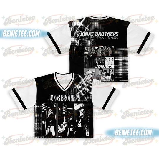 Discover Jonas Bros 20th Annivesary Tour 2025 Croptop Football Jersey