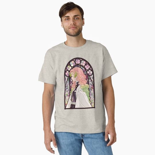 Discover Stained Glass Love Slayer Classic T-Shirt, Fan Art Anime Design Classic T-Shirt