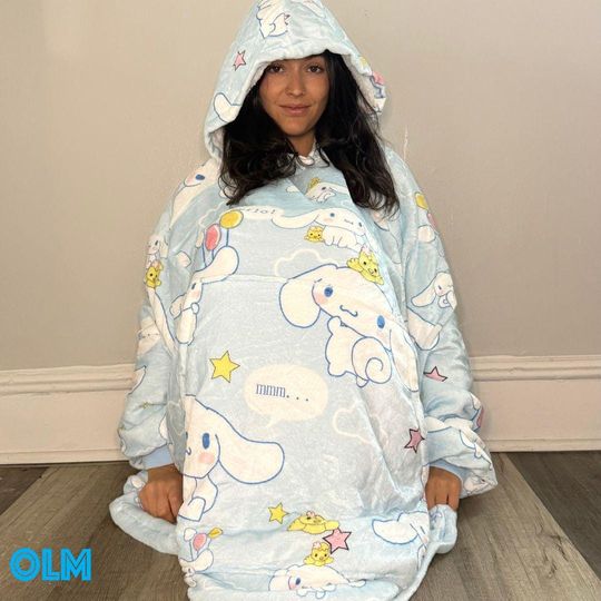 Anime Cinnamoroll Blanket Hoodie Oversized Sherpa Unisex Adults & Kids