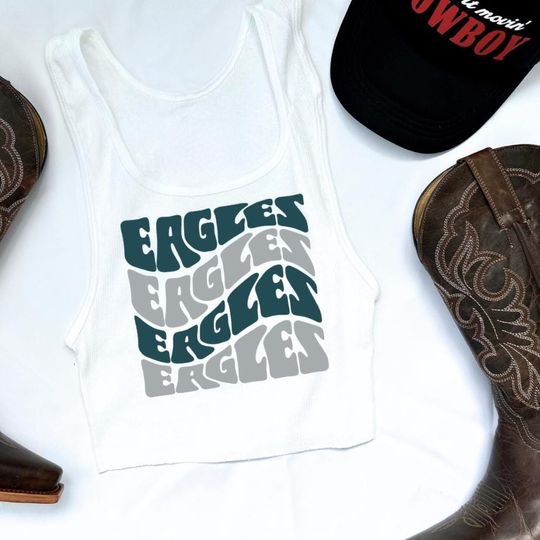 Discover Midnight Green & White Football Tank Top | Women's Game Day Shirt | Inspired by Philadelphia