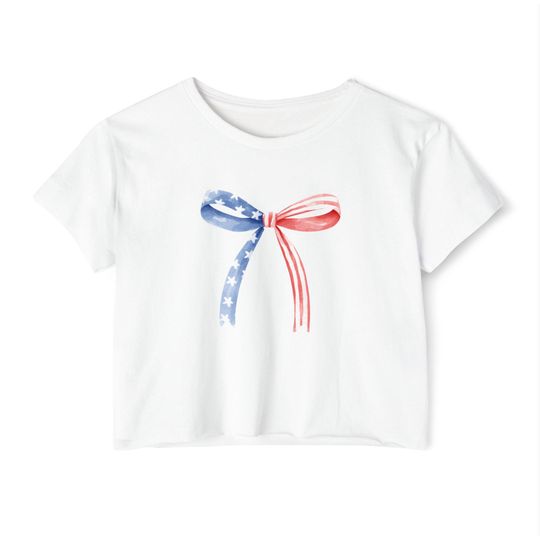 Discover Patriotic Festival Crop Top - Perfect for Summer Events, Independence Day, Street Fairs, or Casual Outings, USA Style, 4th of july