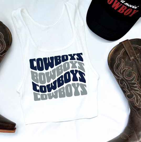 Discover Navy & Silver Football Tank Top | Women's Game Day Shirt | Inspired by Dallas Team Colors