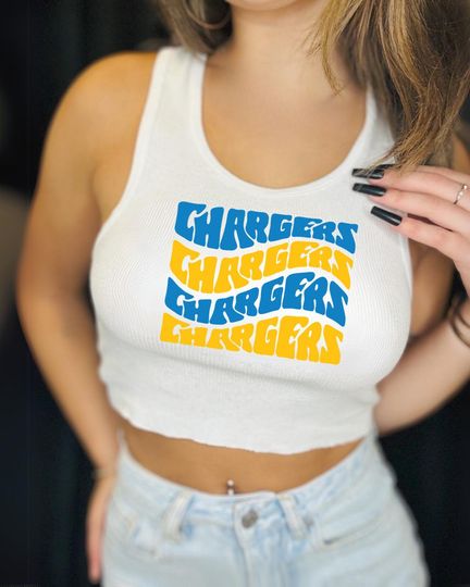 Discover Powder Blue & Gold Football Tank Top | Women's Game Day Shirt | Inspired by Los Angeles