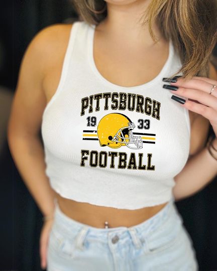 Discover Pittsburgh Football Graphic Shirt | Vintage Style Game Day Tee | Retro Black & Gold Apparel