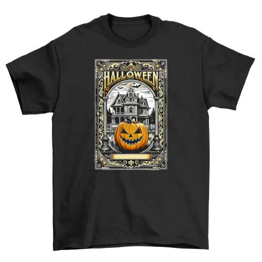 Discover Halloween Pumpkin House T-Shirt Unisex Funny Spooky Design