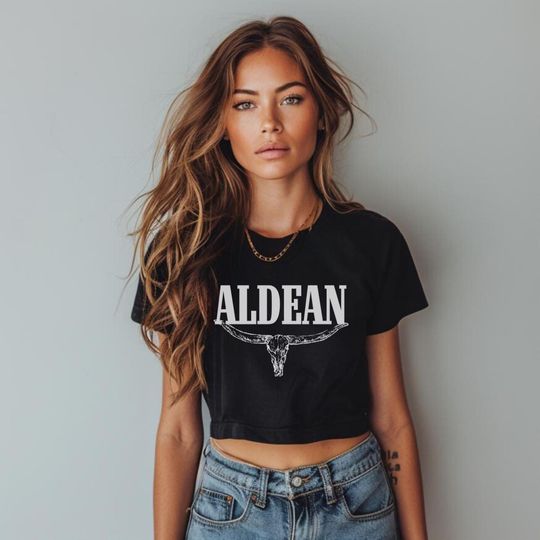 Jason Aldean Raw Hem Crop Top: Women's Concert T-Shirt