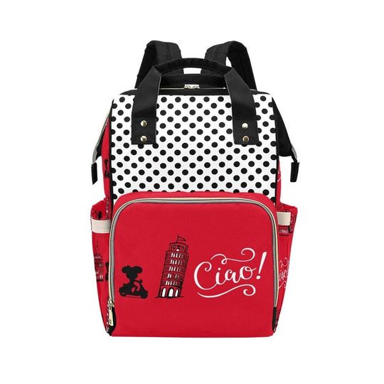 Discover Italian Minnie Mouse Diaper Backpack | disney world disneyland epcot baby cosplay backpack tote bag outfit apparel costume