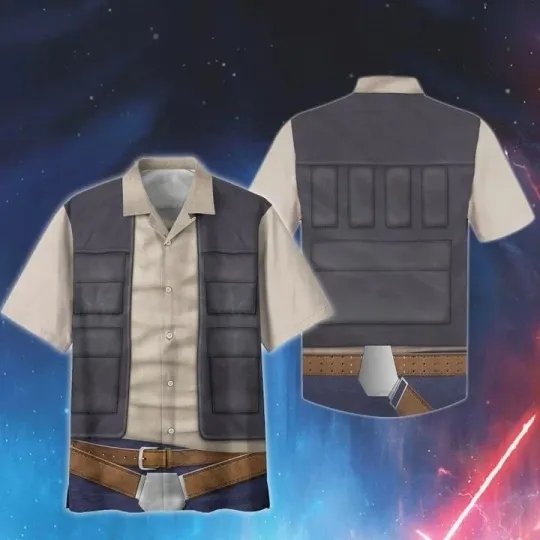 Cosplay Han Solo SW Movie Halloween Casual Summer Beach Hawaiian Shirt