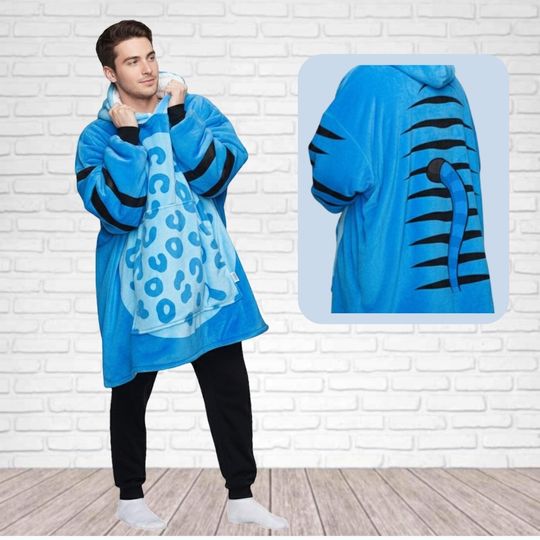 Kpop Demon Hunters Halloween Blanket Hoodie, Derpy Tiger Cosplay Hoodie With Pocket, Huntrix Kpop Movie Costume, Cute Tiger Hoodies