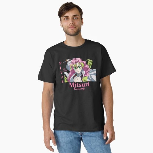 Mitsuri Kanroji T-shirt Classic T-Shirt, Fan Art Anime Design Classic T-Shirt