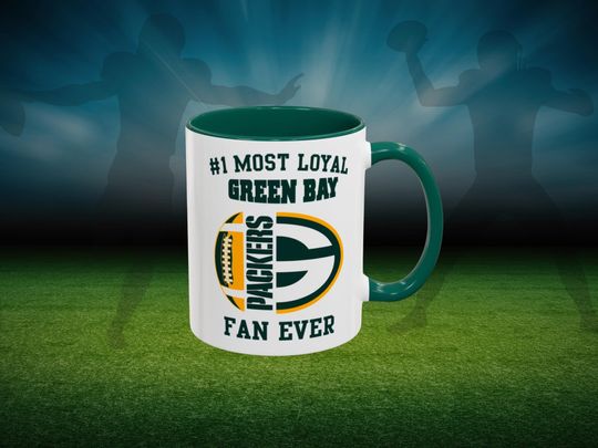 Green Bay Packers gifts, unique gift for green bay packers sports fans, green bay mug, football american football super bowl two-toned coffee cup