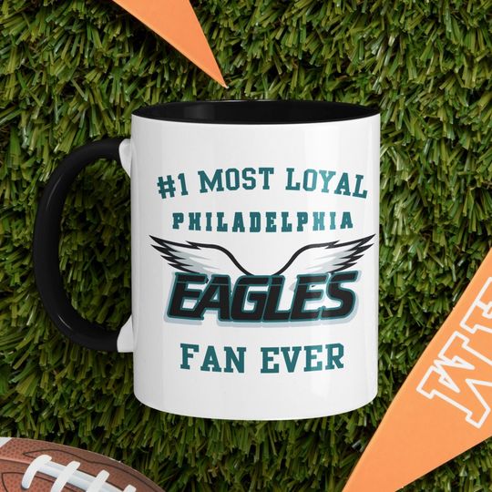 Philadelphia coffee mug, unique gift for Philadelphia eagles sports fans, football american football super bowl two-toned coffee cup