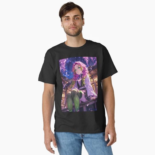 Mitsuri Kanroji demon Anime Blossoming Heartfelt Wisteria Evening Classic T-Shirt