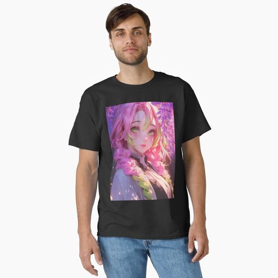demon Mitsuri Kanroji Vibrant Wisteria Love Kimetsu no Yaiba Anime Classic T-Shirt