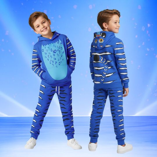 Derpy Tiger Costume Printed Hoodie Jogger Sets, Kpop Demon Hunters Costume Hoodie, Tiger Cosplay Set, Huntrix Kpop Movie Cosplay Outfit