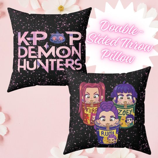 Discover Kpop Demon Hunters Ramen Cup Pillow Double-Sided Throw Pillow Rumi Zoey Mira Cute Kpop Fan Decor