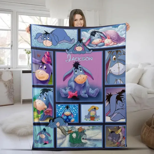 Discover Disney Winnie The Pooh Eeyore Magic Kingdom Disneyland Customize Fleece Blanket