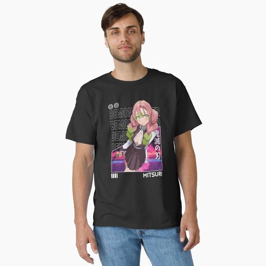 Mitsuri Kanroji - demon  Classic T-Shirt, Fan Art Anime Design Classic T-Shirt