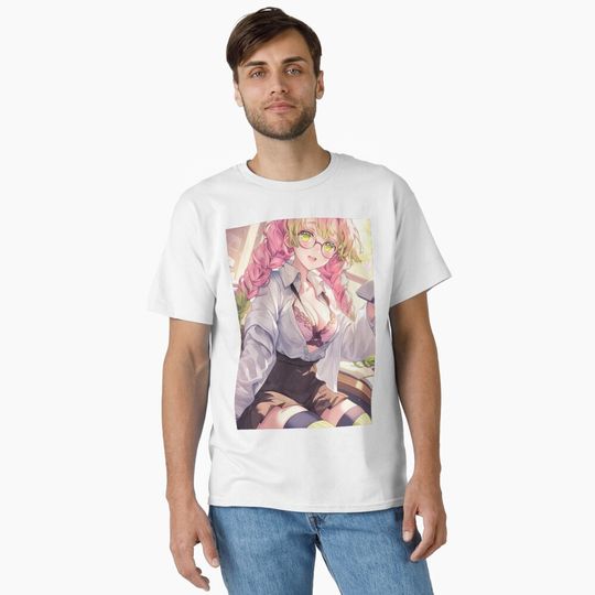 Schoolgirl Mitsuri Classic T-Shirt, Fan Art Anime Design Classic T-Shirt