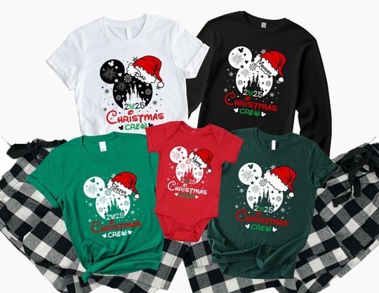 Matching Disney Christmas 2025 Shirt,Disney Holiday Shirt,Disney Happy Christmas Tee,Disney New Year's Trip Shirt,Disney Christmas Crew Tees