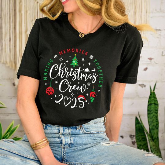Discover Christmas Crew 2025 Shirt: Family Matching Christmas T-Shirt