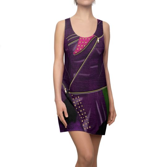 Discover Mal Purple Descendants-Inspired Racerback Dress, Auradon Prep Cosplay, Disney World Event Wear
