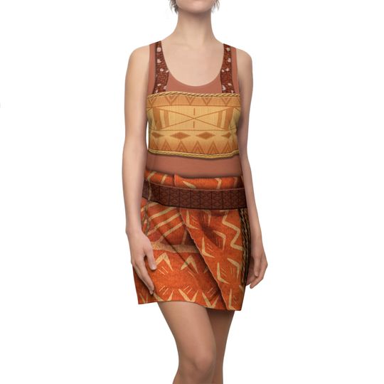 Loto Dress, Moana 2 Character Inspired Costume, Motunui Cosplay Women's Racerback Dress