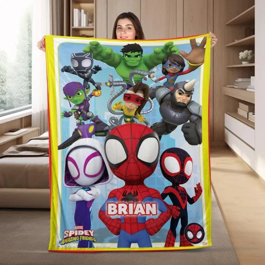 Discover Disney Spidey And Amazing Friends Superhero Customize Fleece Blanket