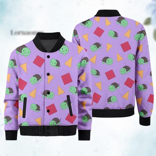 Zoey Cosplay Kids Baseball Jacket, Kpop Demon Hunters Kids Jacket, Zoey Huntrix Cosplay Adult Jacket, Turtle Pattern Beach Silk Gift