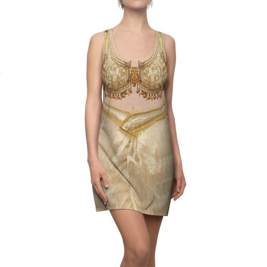 Marishka Gold Dress, Women's Halloween Vampire Cosplay, Vintage Horror Dress