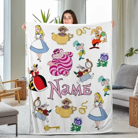 Discover Disney Alice In Wonderland Movie Birthday Gift Idea Customize Fleece Blanket