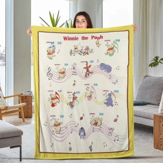 Discover Disney Winnie The Pooh & Friends Music Song Customize Fleece Blanket
