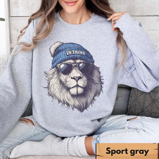 Discover Detroit Football Sweatshirt And Hoodie, Detroit Football Sports Gear, Detroit Game Day Shirt, Detroit Football Varsity Shirt, Lions Crewneck