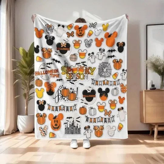 Discover Disney Mickey Mouse Spooky Season Halloween Time Fleece Blanket