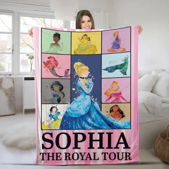 Disney Princesses The Royal Tour Customize Fleece Blanket