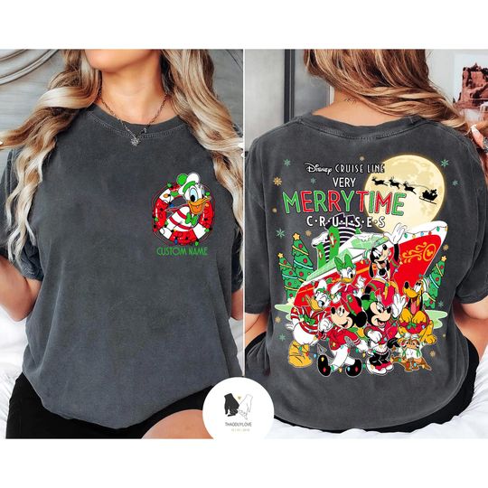 Discover 2-sided Personalized Mickey & Friends Very Merrytime Cruises Shirt, Disney Cruise Line Christmas Family Vacation 2025, Christmas Cruise